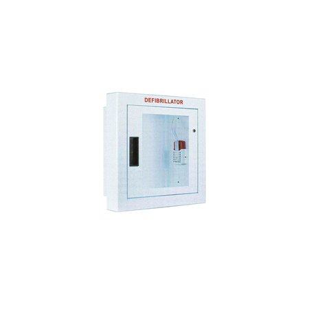 CUBIX SAFETY Semi Recessed, Alarmed, Large AED Cabinet SR-L